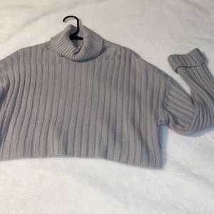cropped turtle neck sweater
